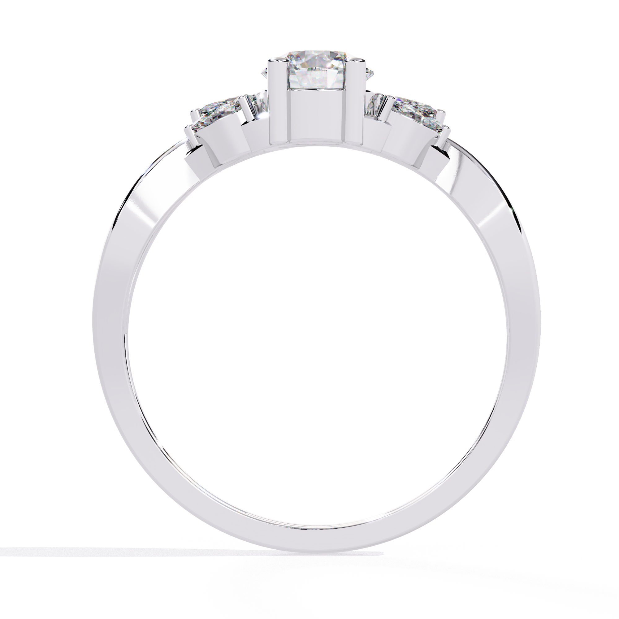 Solitairekart – 0.56 ct Infinity Twist Lab Diamond Ring 14K Yellow Gold